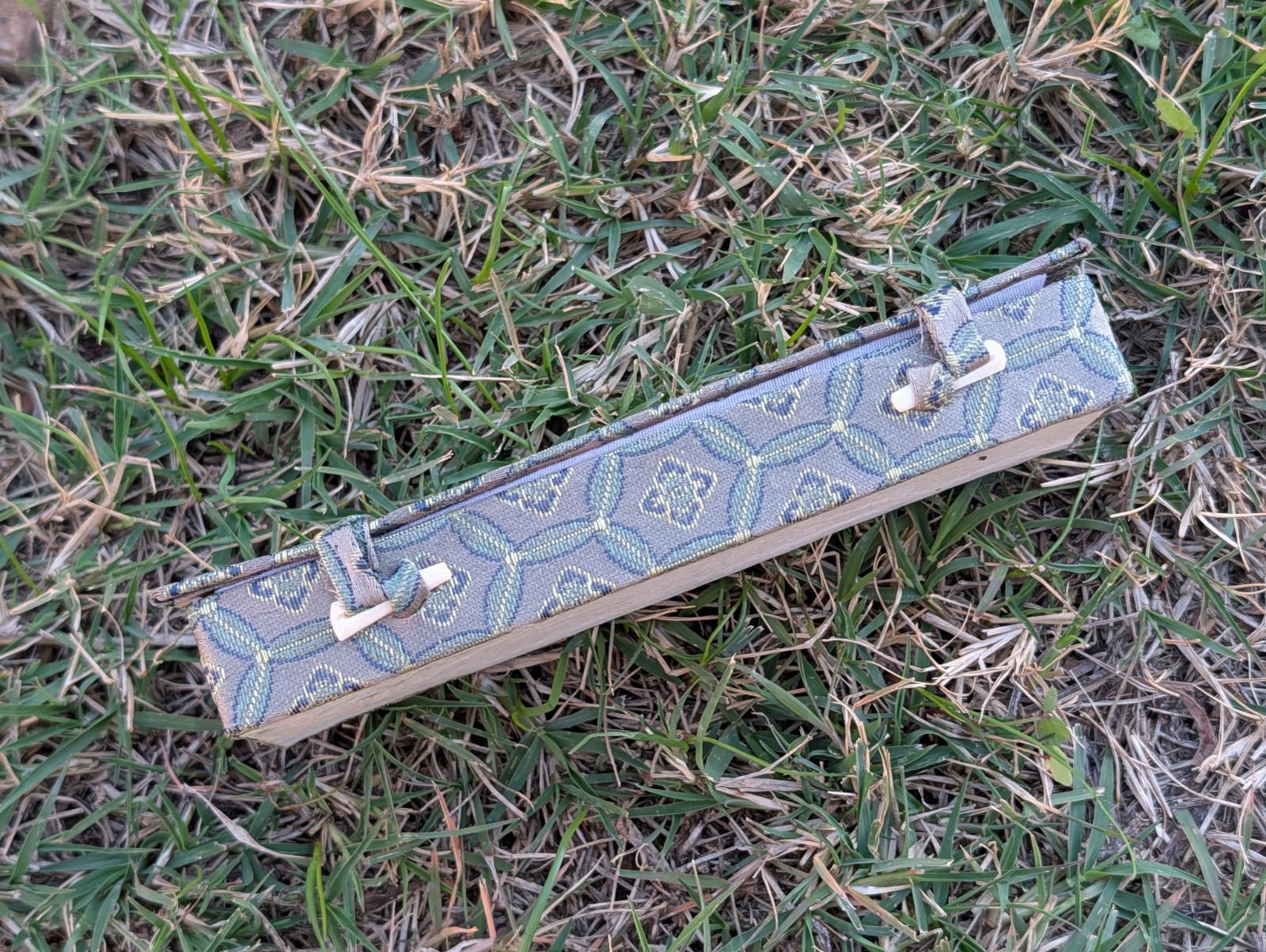 VINTAGE Chinese Cloisonné Ballpoint Pen «Jingtai Blue» Floral Enamel & Gold Trim