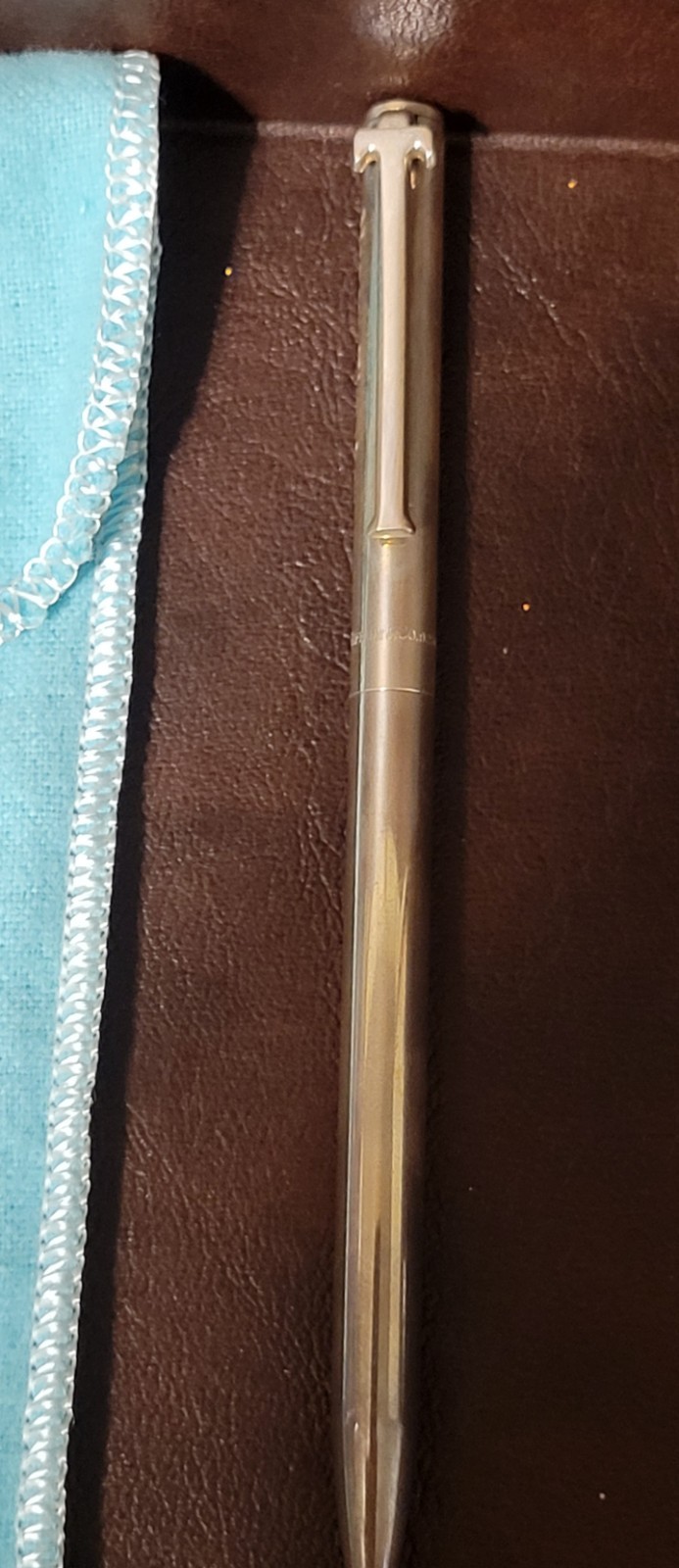 TIFFANY & CO. STERLING SILVER 925 T-CLIP BALLPOINT PEN WITH BOX 🔥🔥🔥