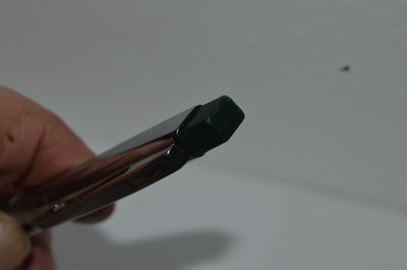 UNIPECO Ballpoint Pen Dark Green Square Clicker Light Used Circa 1960’s Tested