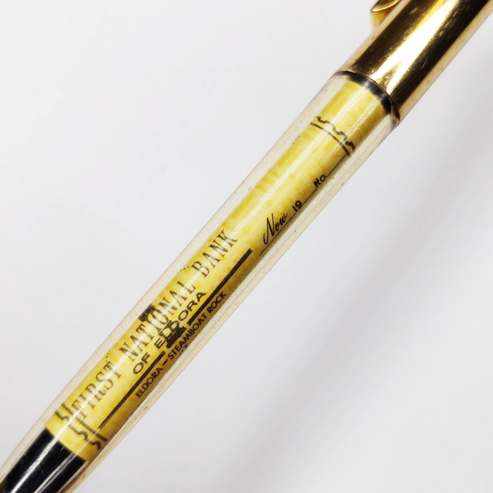 Vtg Eldora IA 1st National Bank Check Novelty Advertising Pen Steamboat Rock G5