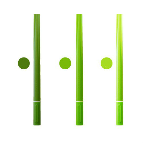 MollaSpace SET 2 Grass Leaf SINGLE Pen SPRING GREEN black ink ballpoint pen+cap