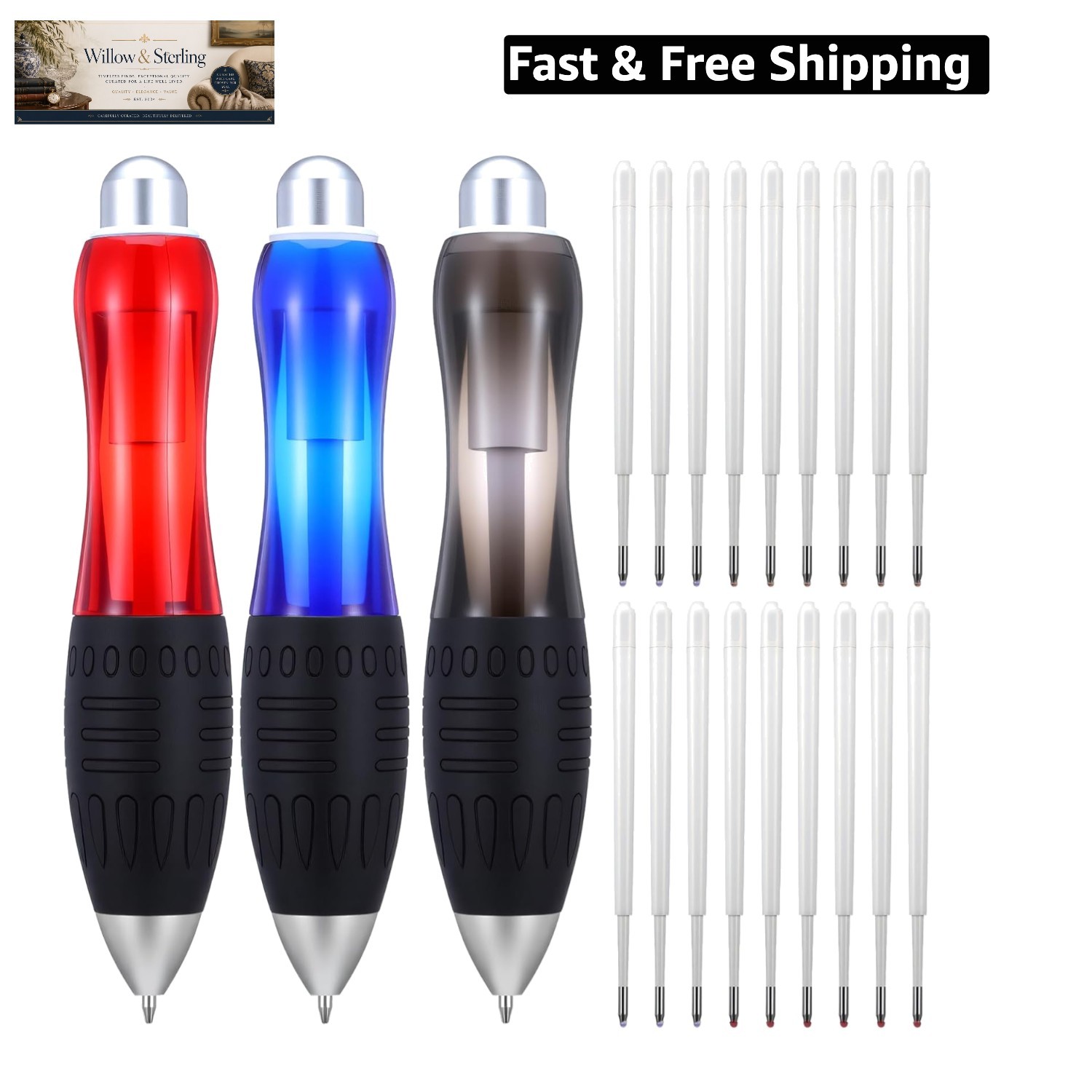 21 Pcs Big Fat Pens Aids Writing, Heavy Weighted Pen Large Wide Grip Pen for …