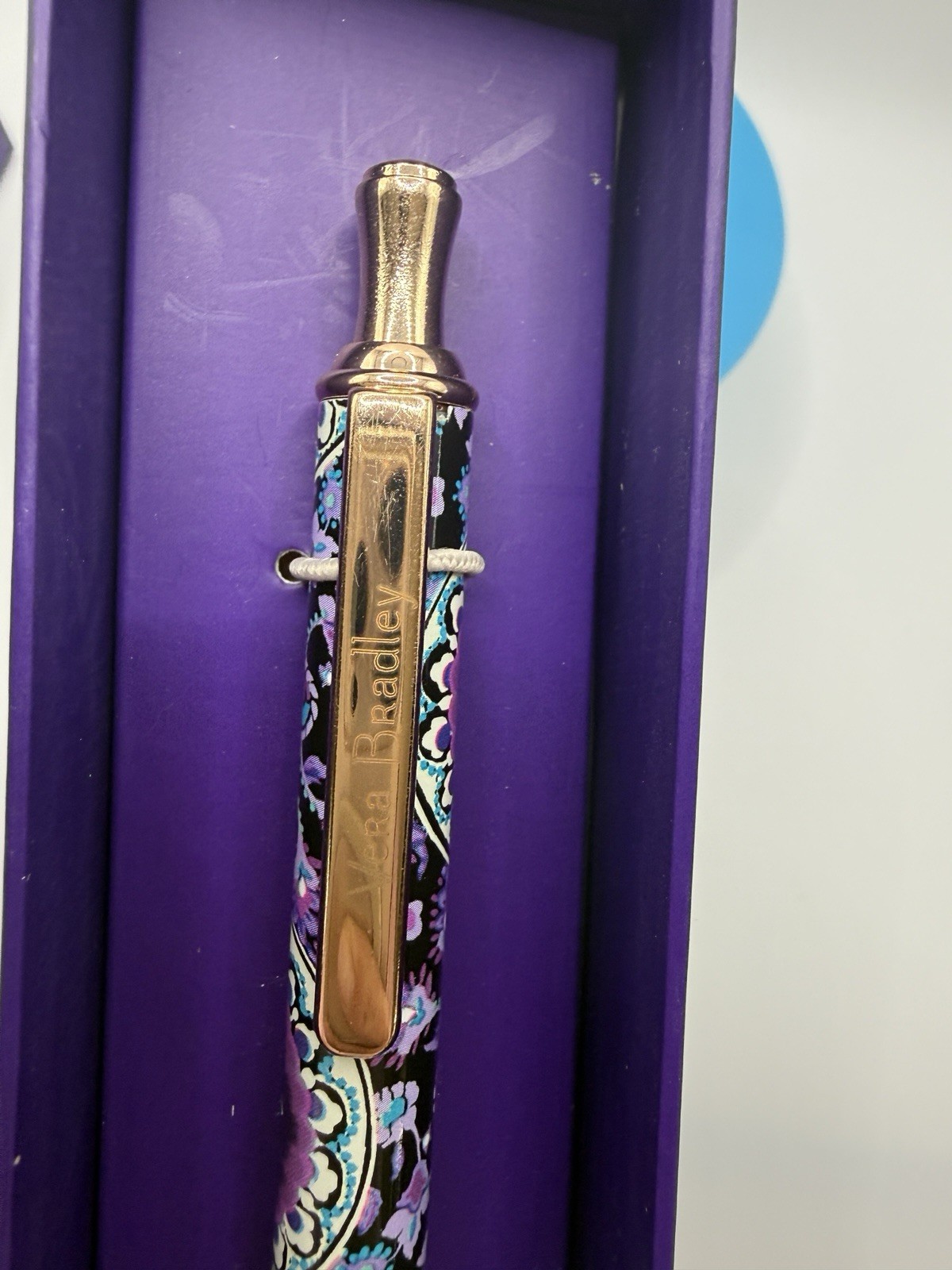 Vera Bradley Ballpoint Ink Pen New In Box Lilac Medallion Pattern