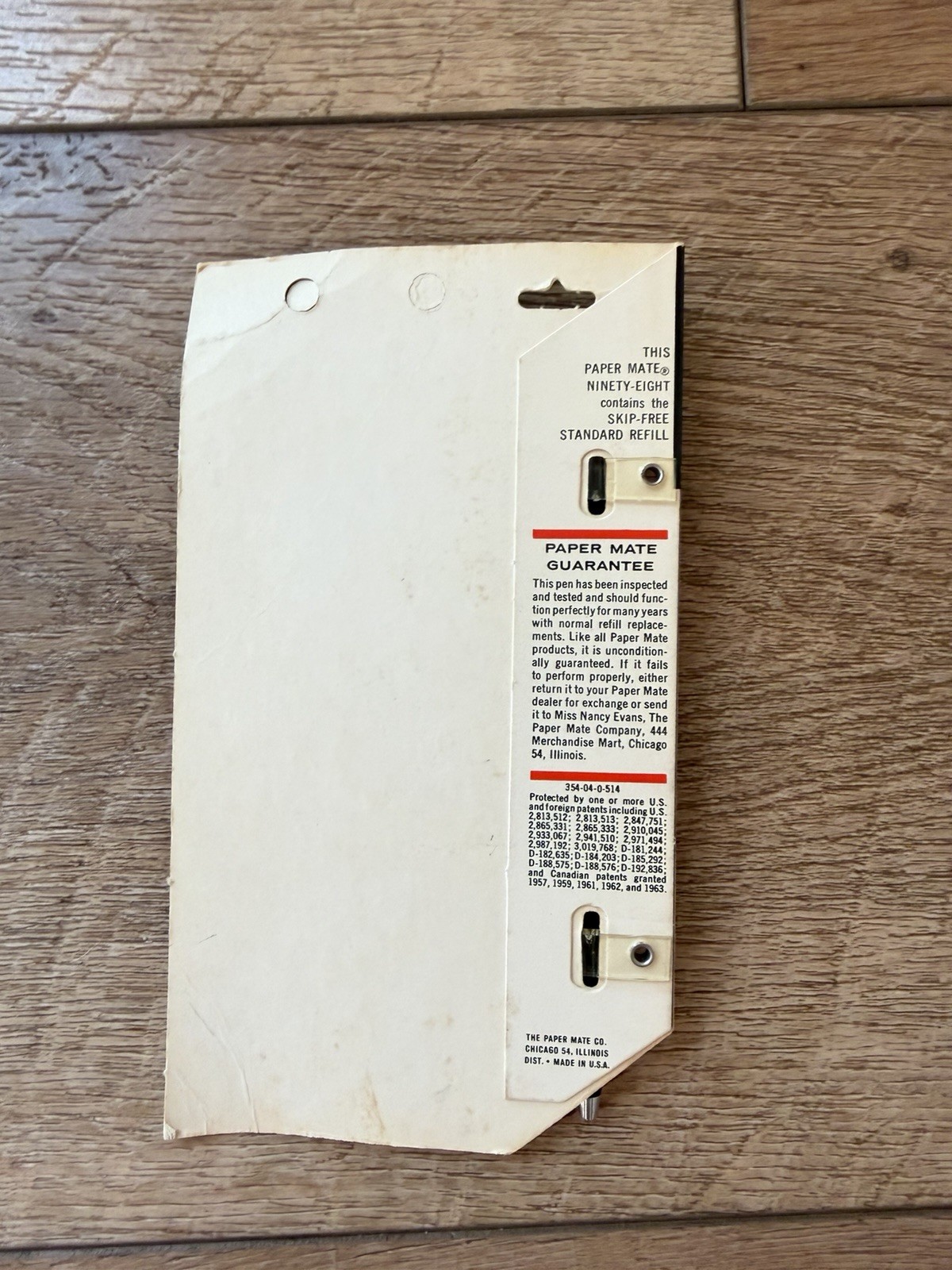 Vintage Paper Mate Ninety-Eight Ballpoint Pen NOS On Card Made USA 98¢ Black
