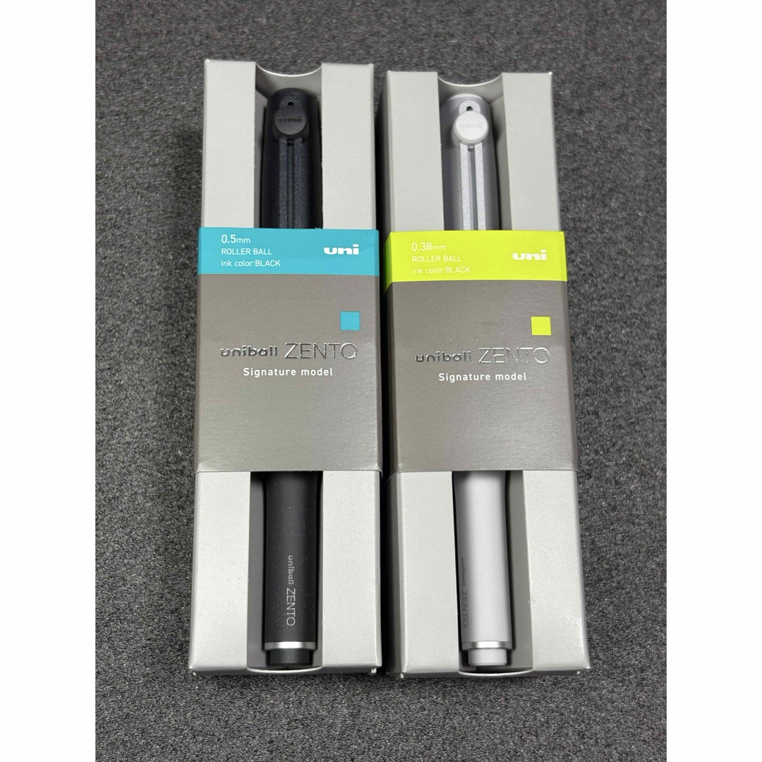 DDP MITSUBISHI PENCIL uniball ZENTO Signature Model Silver & Metallic Black Set