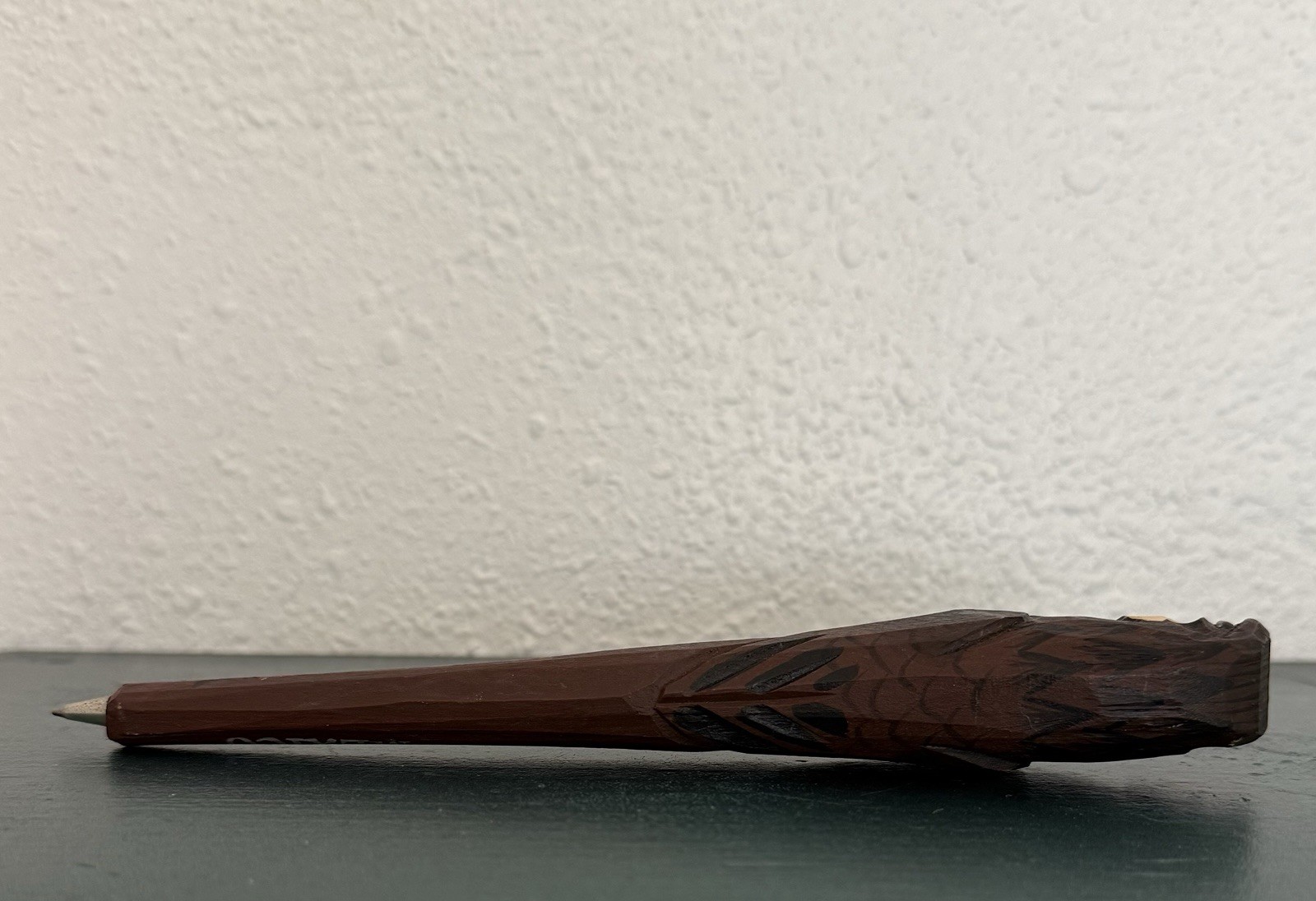 Brown Eagle Wood Carved and Painted Pen Mexico Playa Del Carmen Souvenir