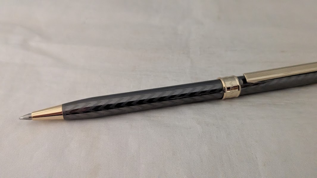 Giovanni Valentino Ballpoint Pen Gold Trim Patterned Barrel with Box