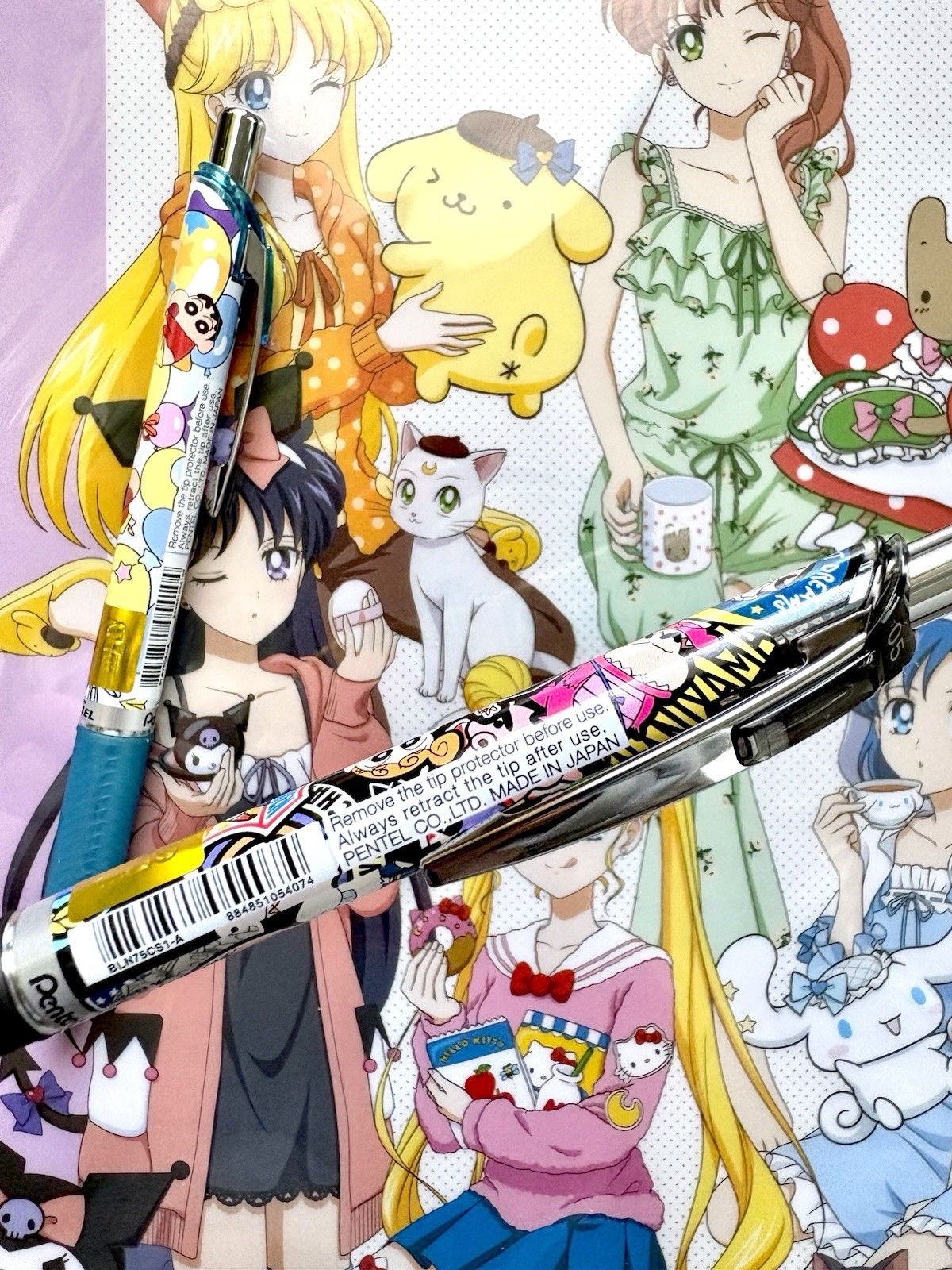 Made in Japan Crayon Shin-chan Gel Pens – Party & Characters Design Black & Blue