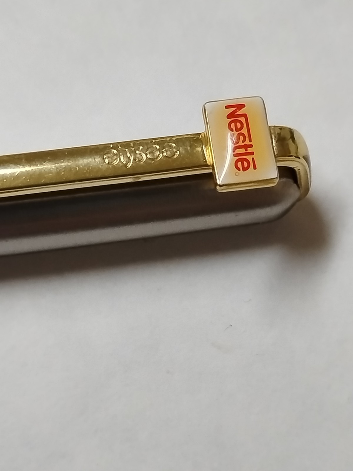 Vintage Elysee Ballpoint Pen Silver-Nestle Logo Made in Germany #85