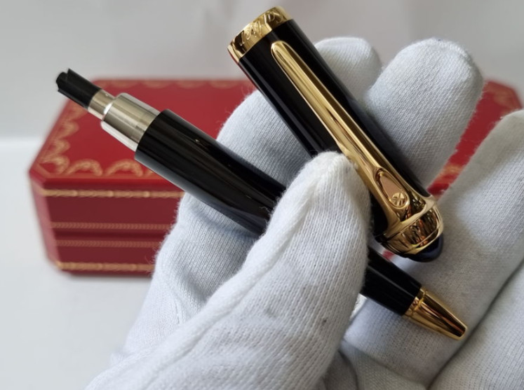 Cartier Executive Black Gold Ballpoint Pen Rare VIP Edition New Full Box 2026