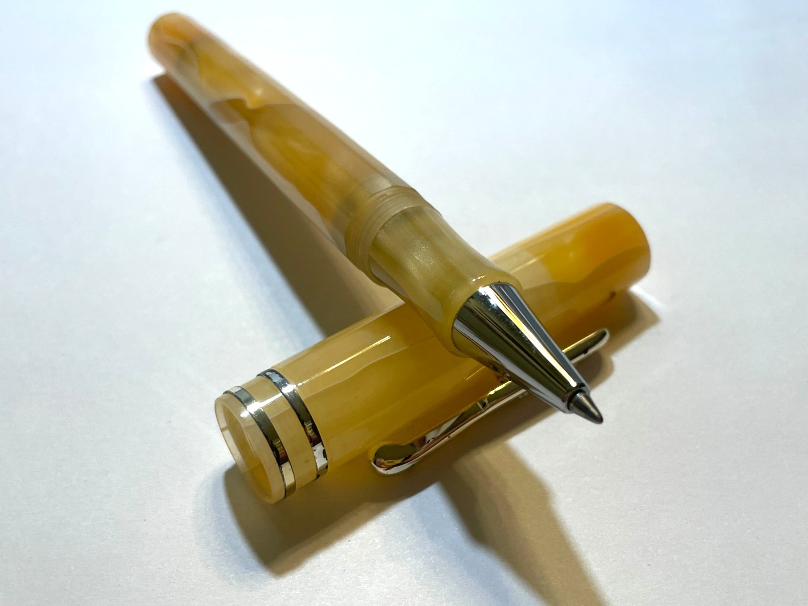Conklin Ball Point Pen In Peach Swirl Design