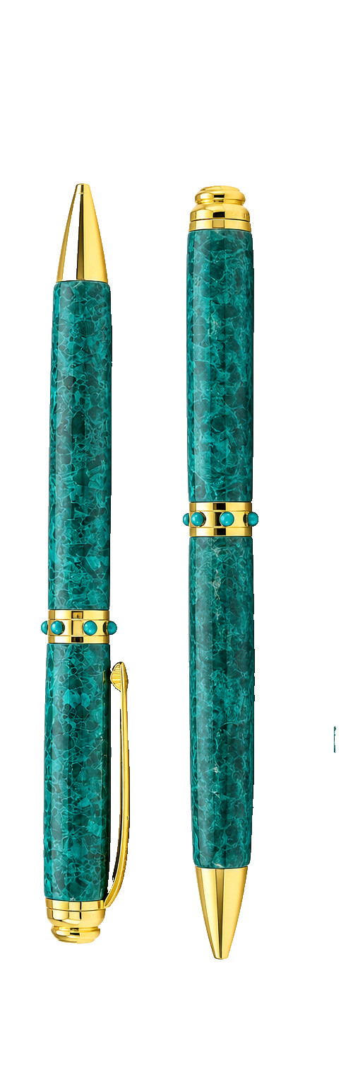Lapis Lazuli Malachite Gemstone Pen Stainless Steel Handmade Gift Luxury Pen