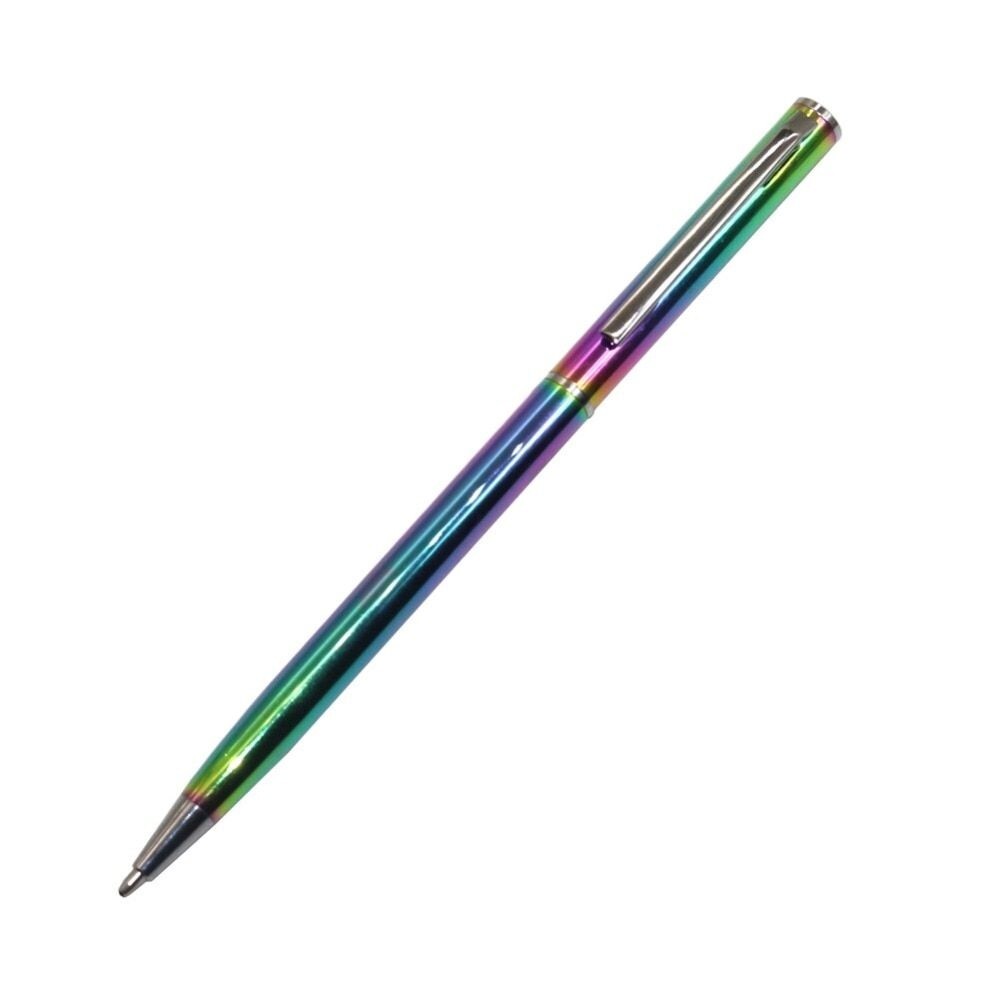 2pcs/set Colorful Rainbow Ballpoint Pen Stainless Steel Metal Stationery Pen New