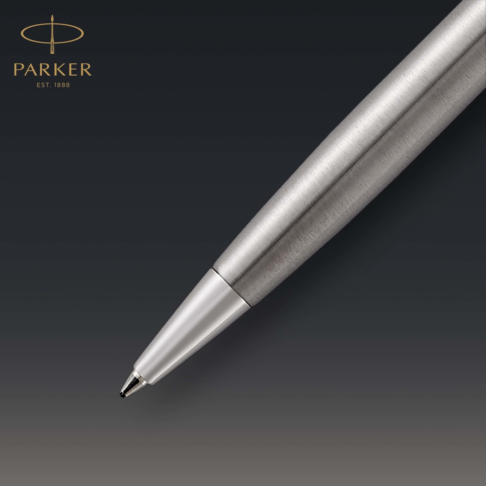 Parker Sonnet Ballpoint Pen Stainless Steel Palladium Trim Medium Point Black
