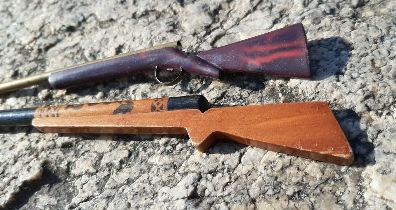2 ballpoint pens. USSR. One of plastic and metal. one wooden. in the form of a r
