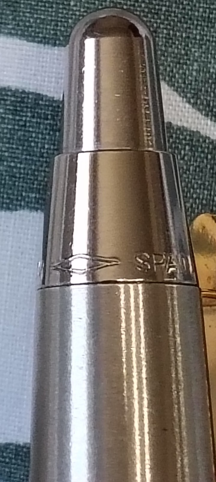 Inoxcrom Oversize Stainless Steel & Gold Trim Ball Point Pen Spain