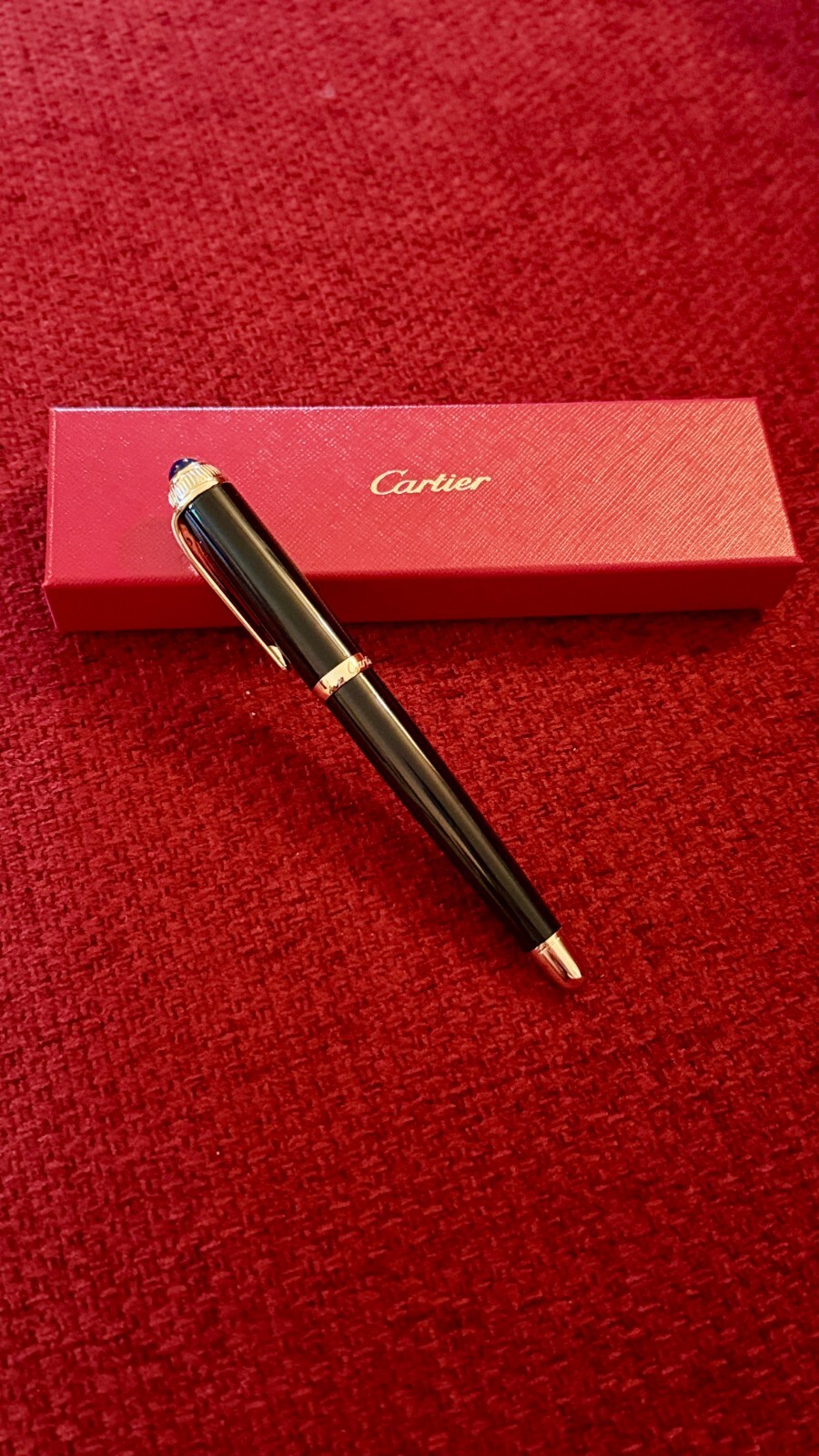 Cartier VIP Ad Gift Yellow Gold Finish Rollerball Pen – New in Box | Refillable