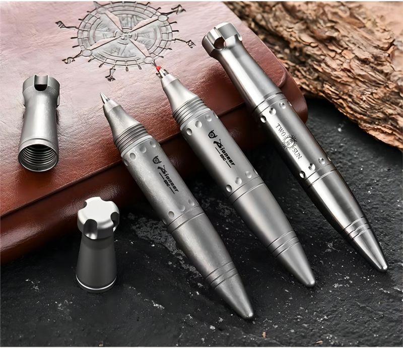 EDC Titanium Ballpoint Pen Signature Writing Pocket Pen Keychain Pen Outdoor