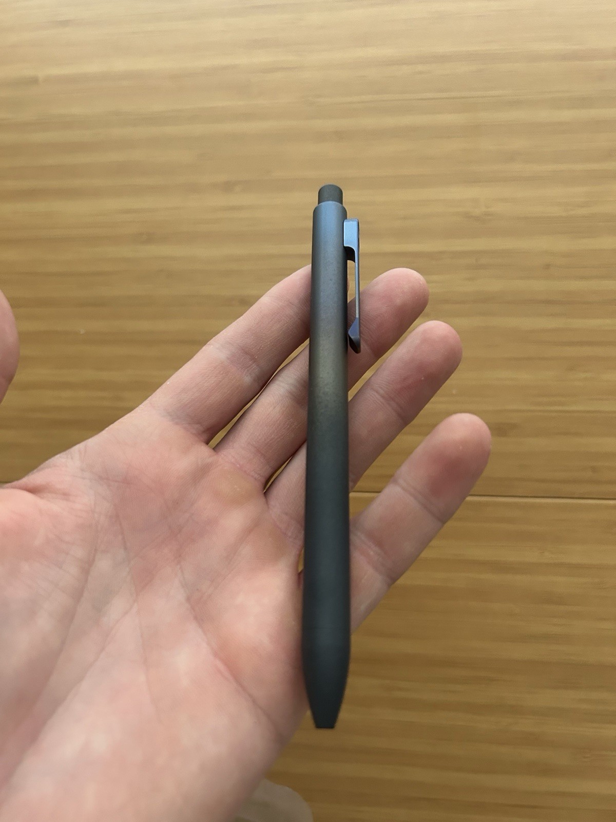 Tactile Turn x Shiny EDC Custom Blue / Gray Cerakote Standard Ti Side Click Pen