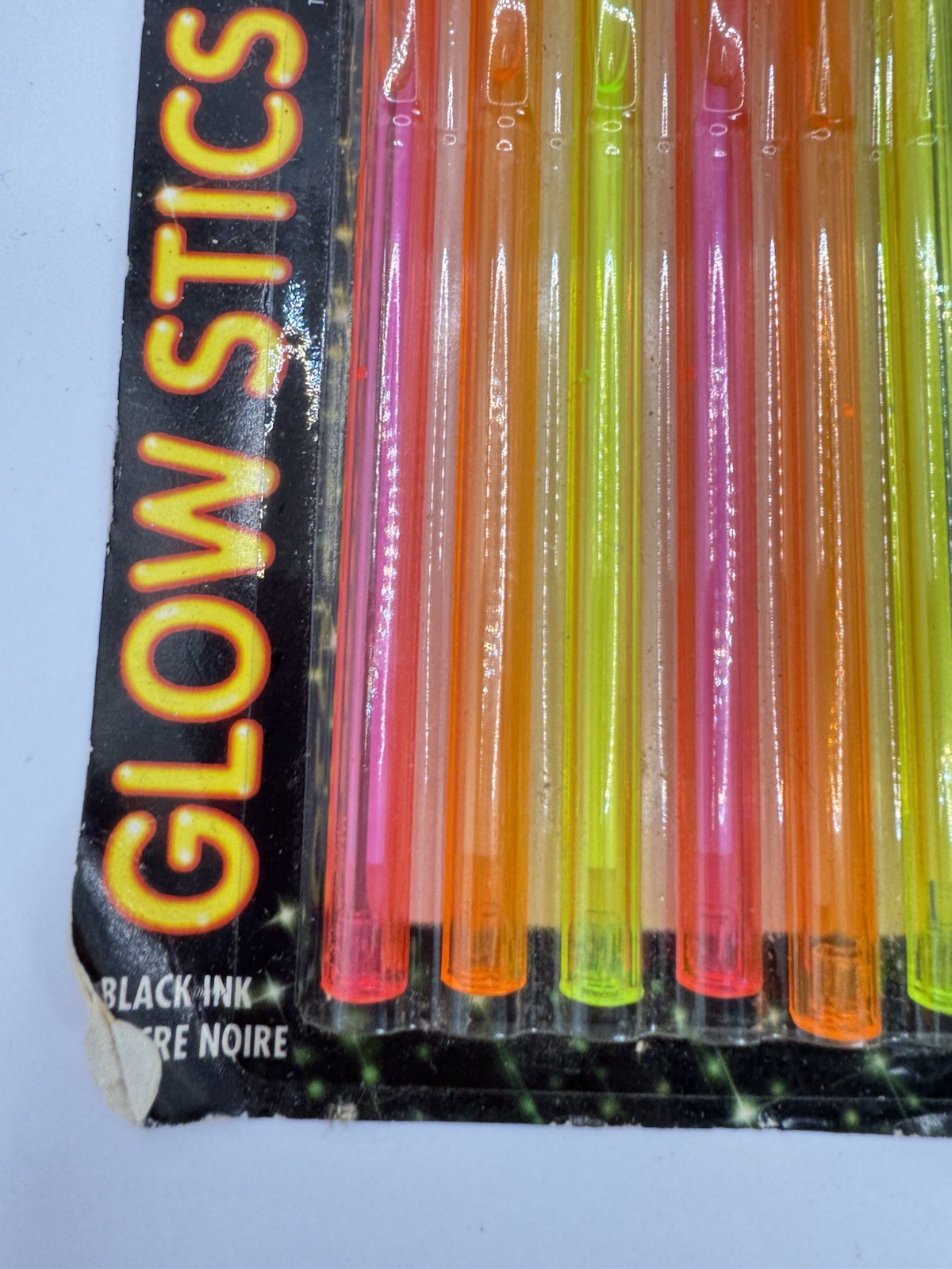 Vintage Bic Wavelengths Glow Stics Pens Stick Neon 90s Black Ballpoint USA