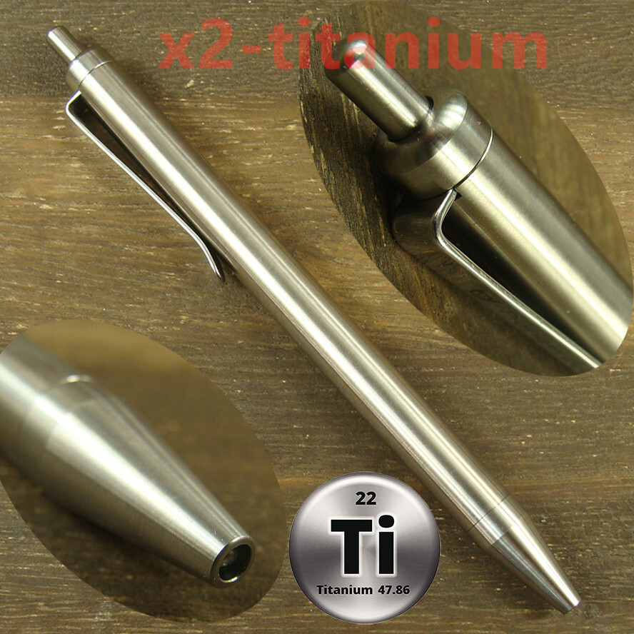 Titanium TC4 ball point Top button click pen Anti allergy XTi109