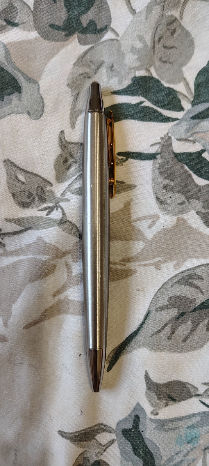 Inoxcrom Oversize Stainless Steel & Gold Trim Ball Point Pen Spain