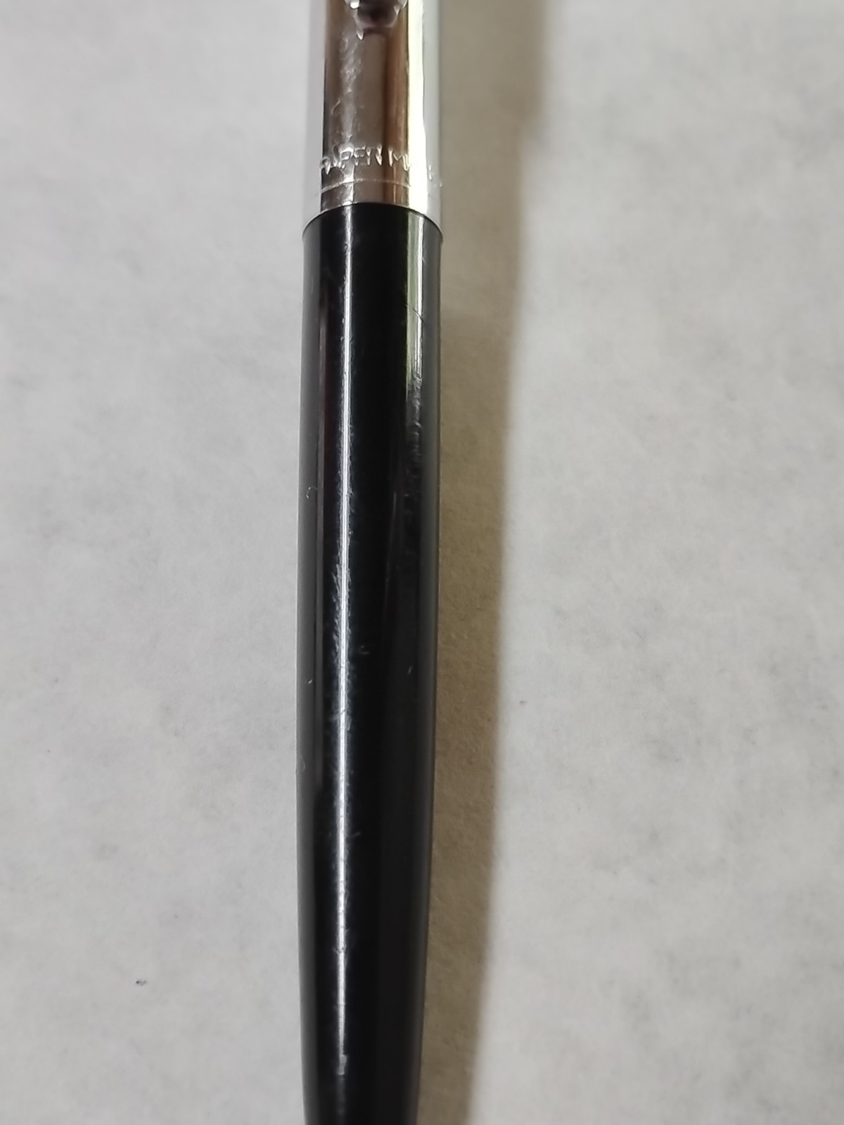 Vintage Paper Mate Double Heart Ballpoint Pen Black Silver Black Ink Tested #F1