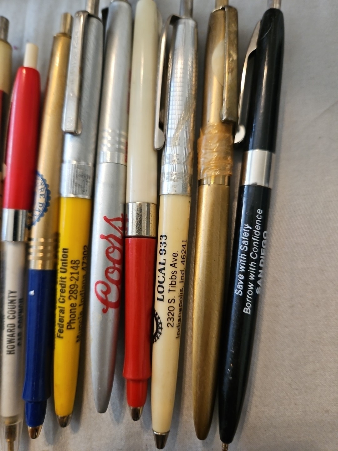 Lot of 15 Vintage Advertising Ballpoint Pens Branded Coors Rare+ Bic Clic