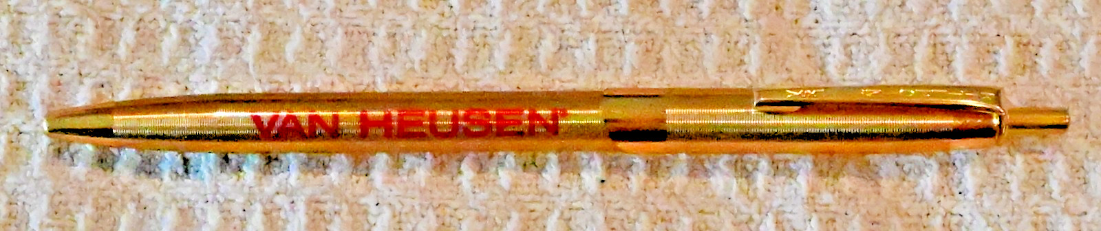 True Salesman’s Sample Ritepoint Ballpoint Pen both Van Heusen + Carnvial logos