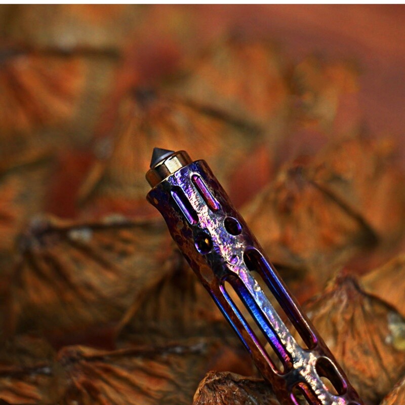 Mini Titanium Ballpoint Pen Handmade Signature Writing Pen Keychain Portable EDC