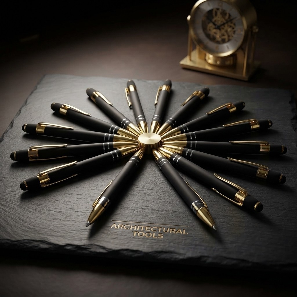 Black Gold Stylus Ballpoint Pens 1.0mm Black Ink Retractable Metal Touch Pen