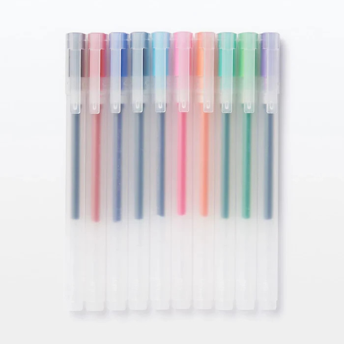 Muji Gel Ink Ballpoint Cap Pen 10 Color Set