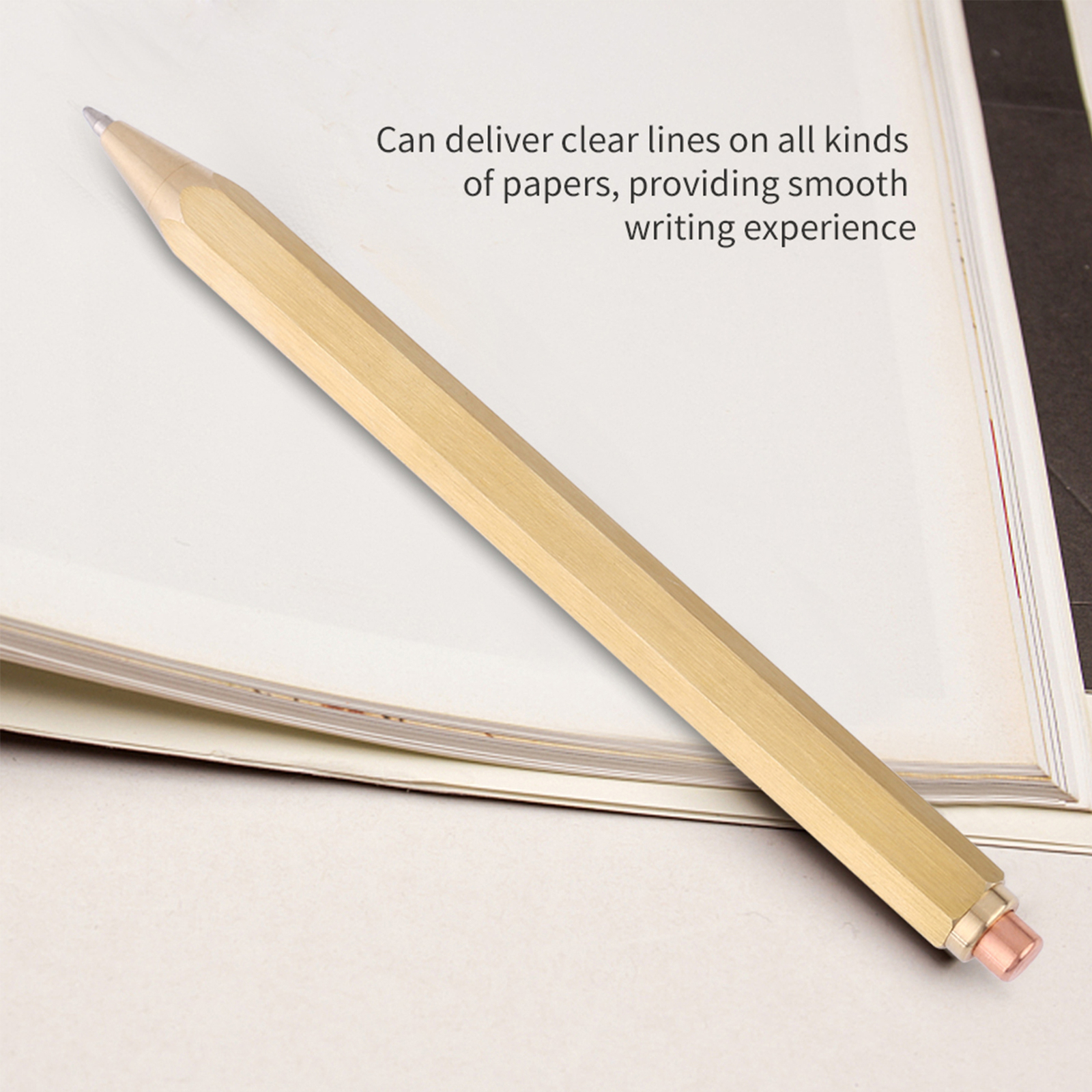 1PC Copper Brass Pen Spring Ballpoint Pen Writing Stationery Office Supplies♡