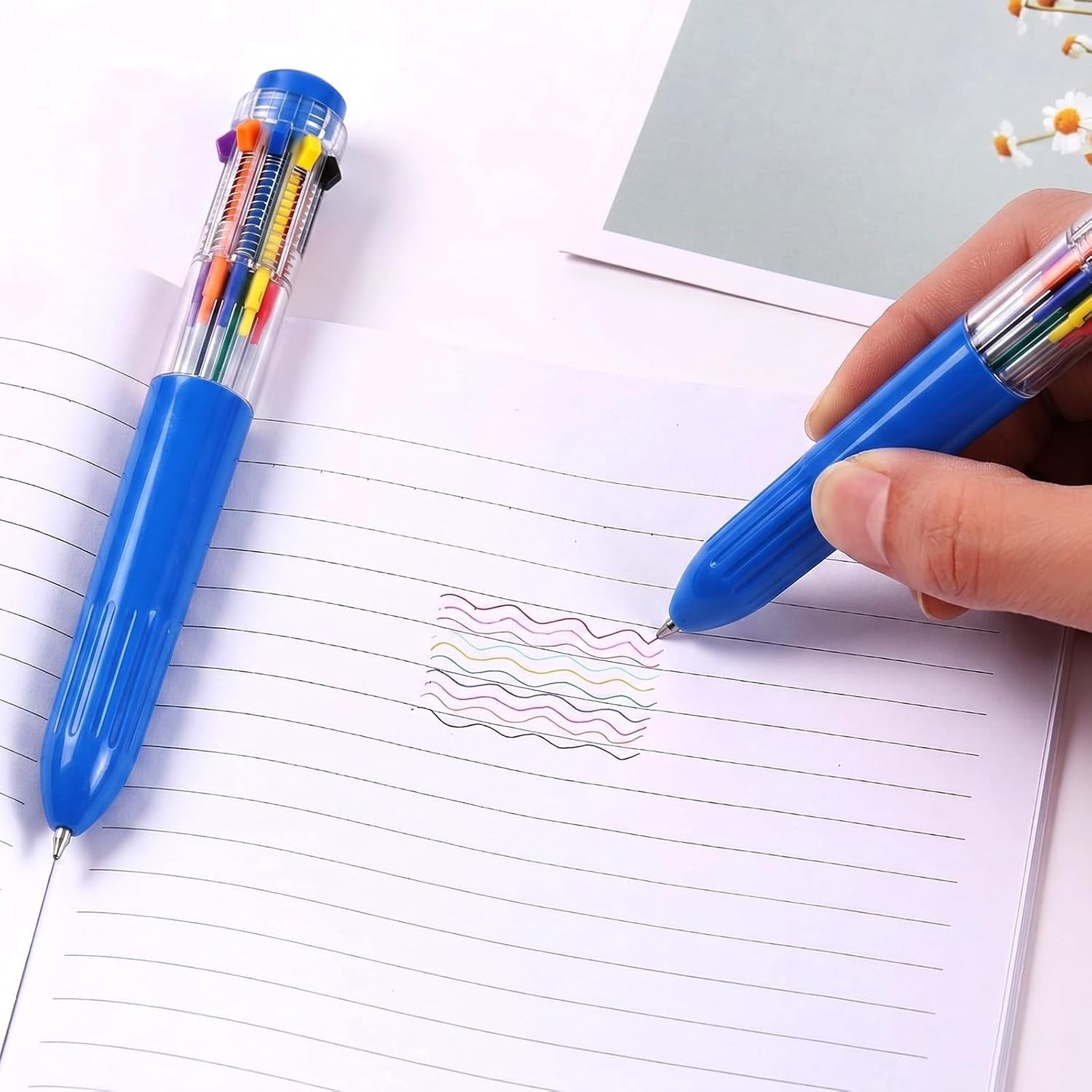 Colorful 10-in-1 Retractable Ballpoint Pens – Perfect for Office & School Use