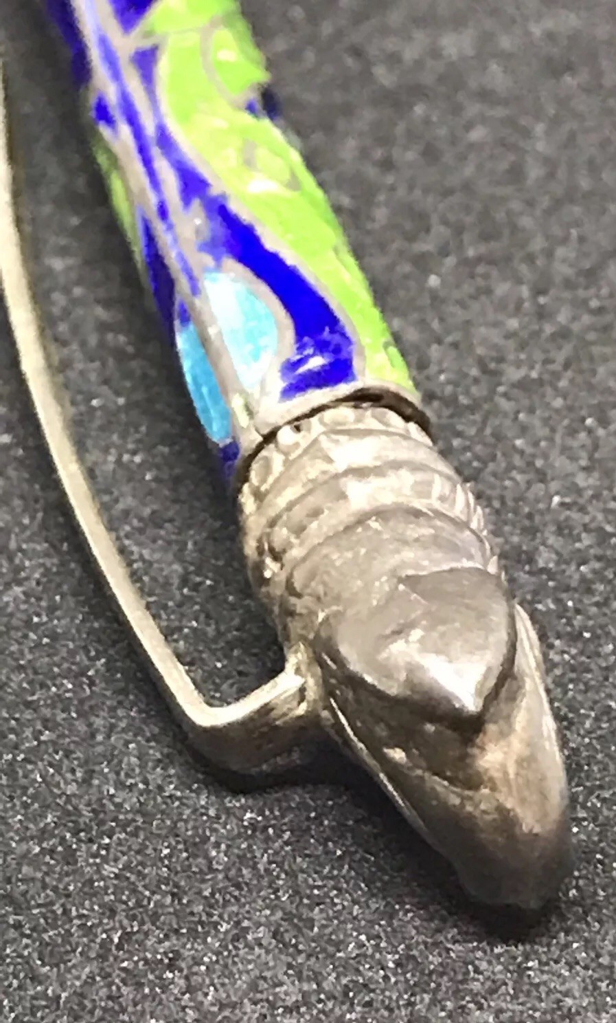 VINTAGE STERLING SILVER BALLPOINT CLOISONNE ENAMEL CHINESE ASIAN PEN