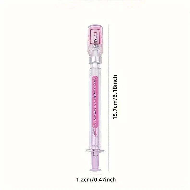 2/5PCS Random Color Belt Syringe Shaped Gel Neutral Pen, Signature Ballpoint Pen