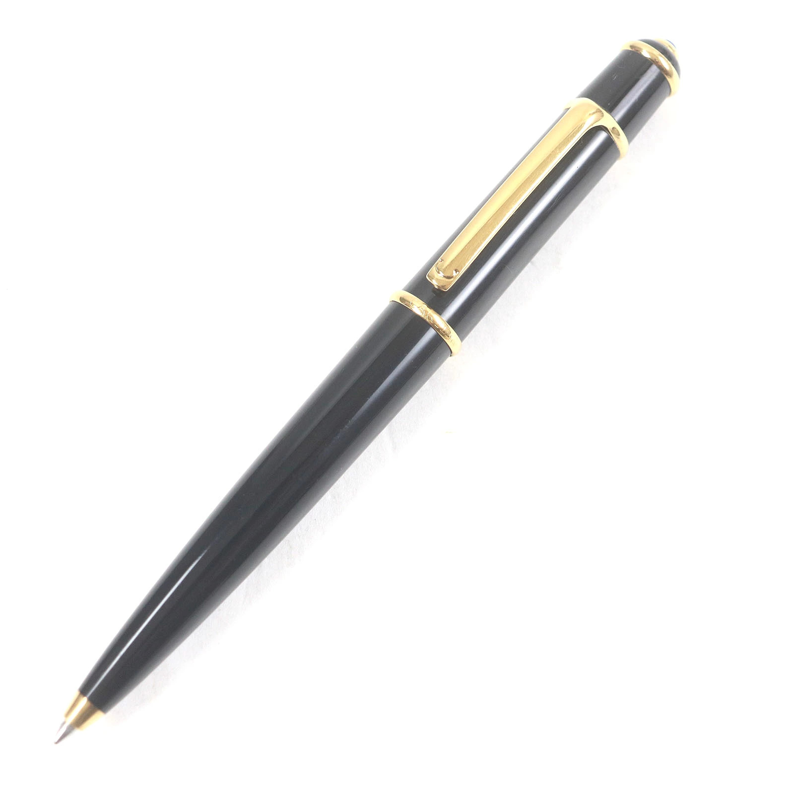 Diabolo de Cartier Ballpoint Pen Black Gold Blue Gem Twist Germany Tested Unisex