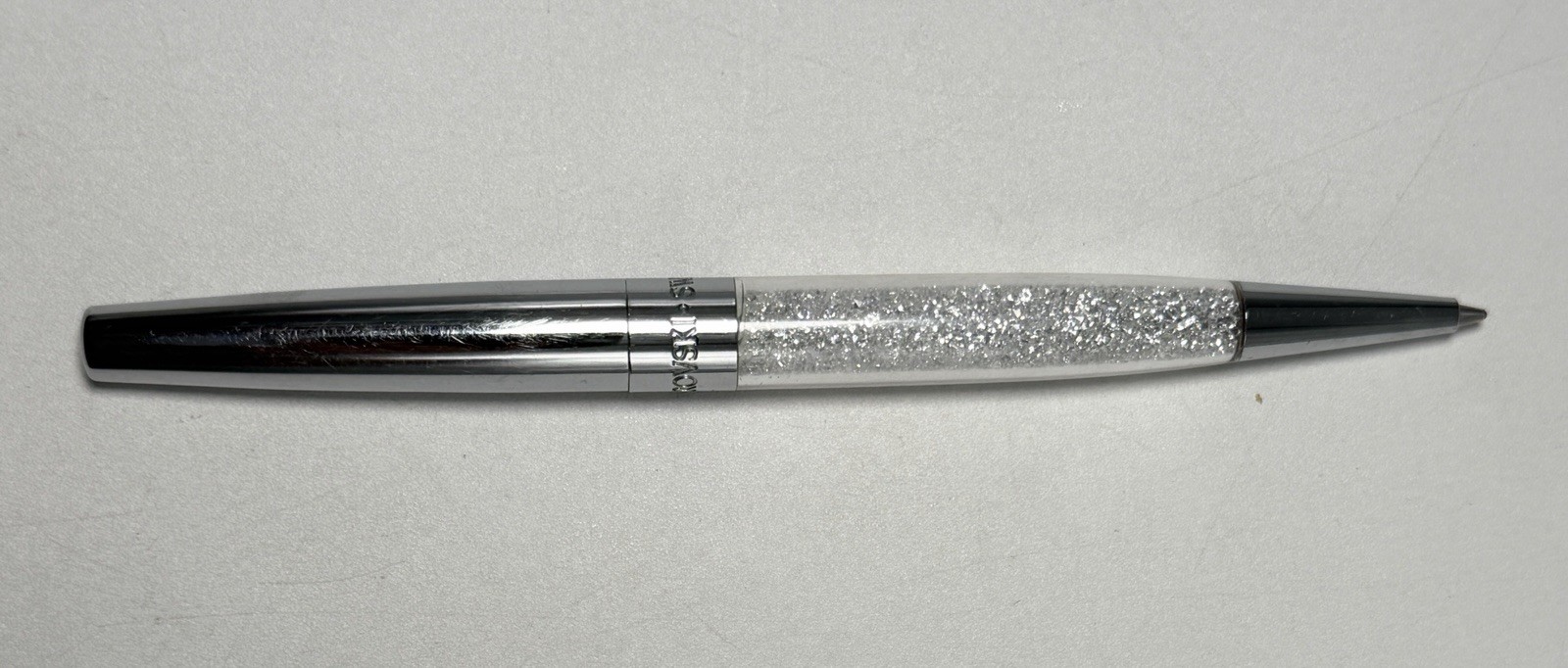 Swarovski Clear White Crystal Crystalline Stardust Silver Pen Black Ink