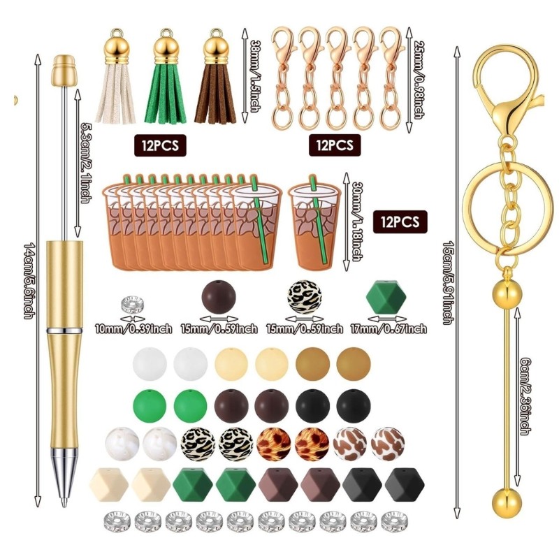 86Pcs DIY Bead Ballpoint Pen Set, for Kid Adult Christmas Gift