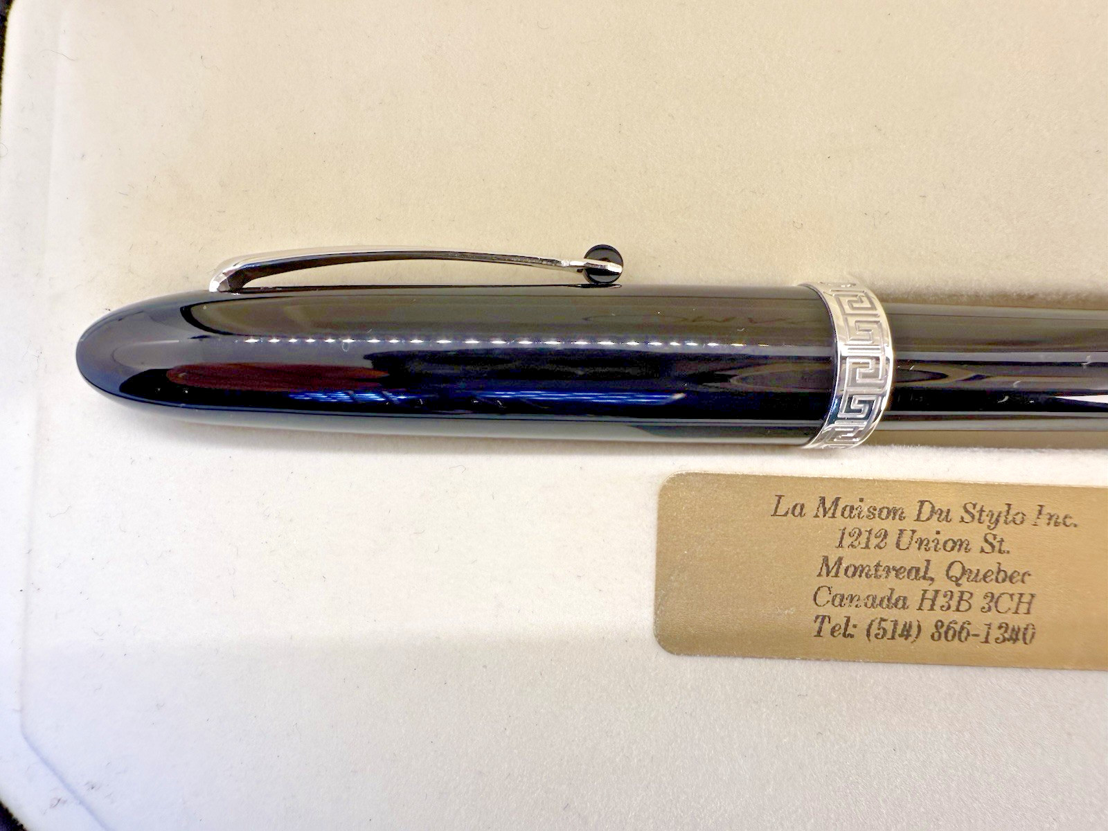 OMAS Ogiva Ballpoint Pen Nera (black) with Chrome Trim and matching gem Boxed