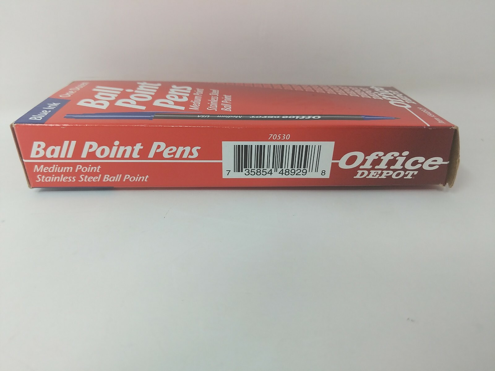 DRY Office Depot 1996 Ball Point Pens Blue Ink Made in USA VTG 1990s Office Prop