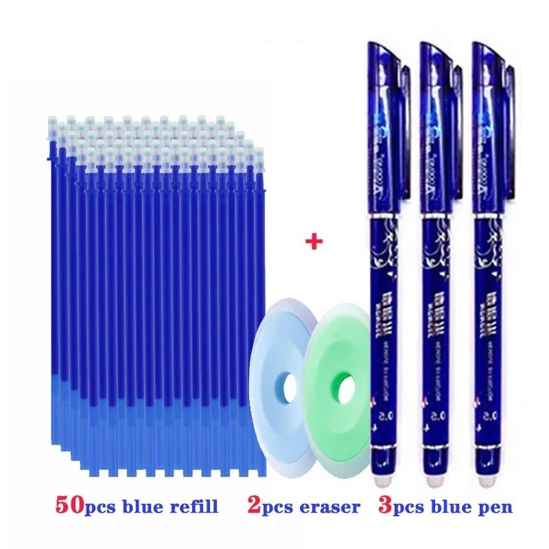 55pcs/lot Erasable Gel Pen 0.5mm Refill Rod Magic Ink Erasable Pen Washable