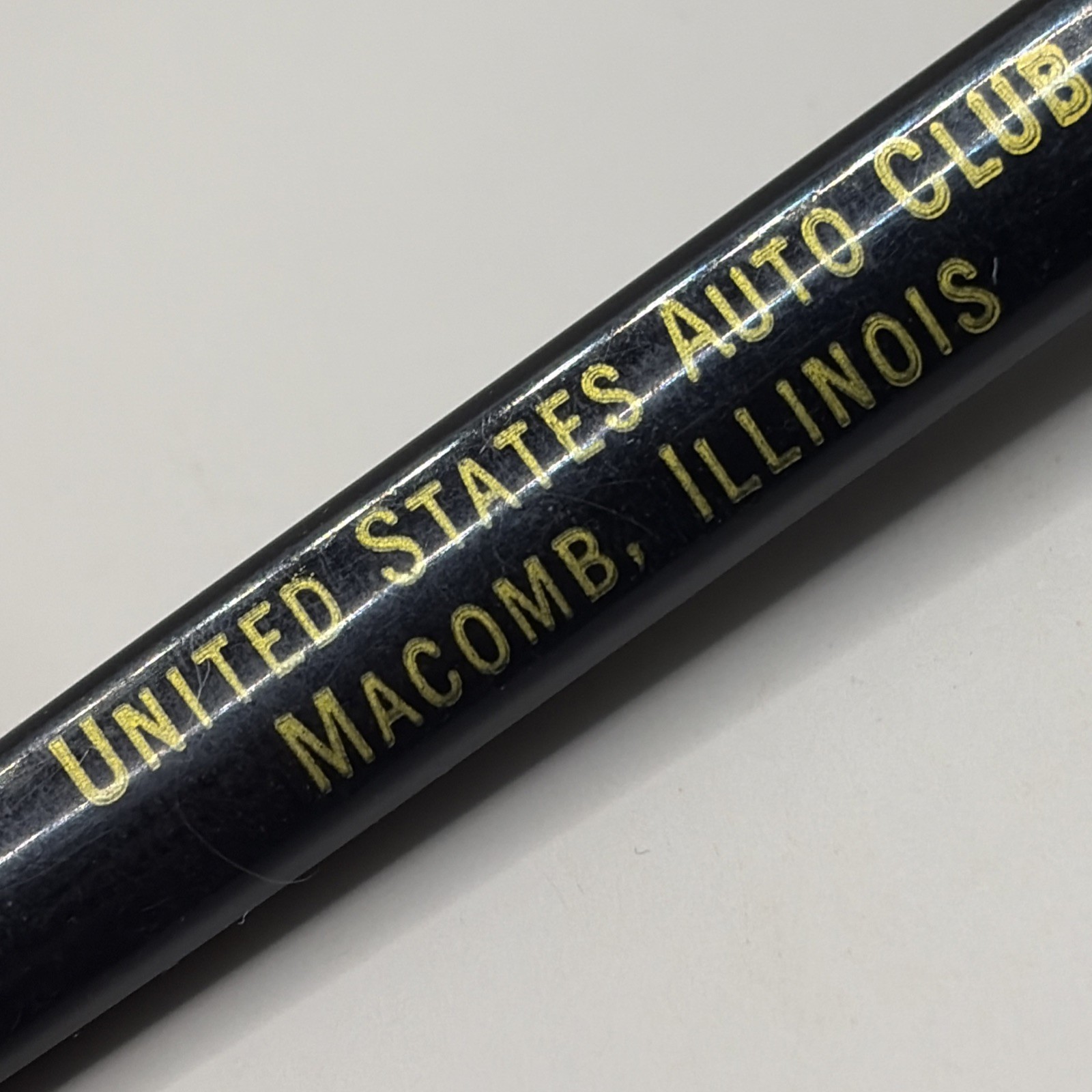 VTG Ballpoint Pen UNITED STATES AUTO CLUB Life Member Harley Graves Macomb IL