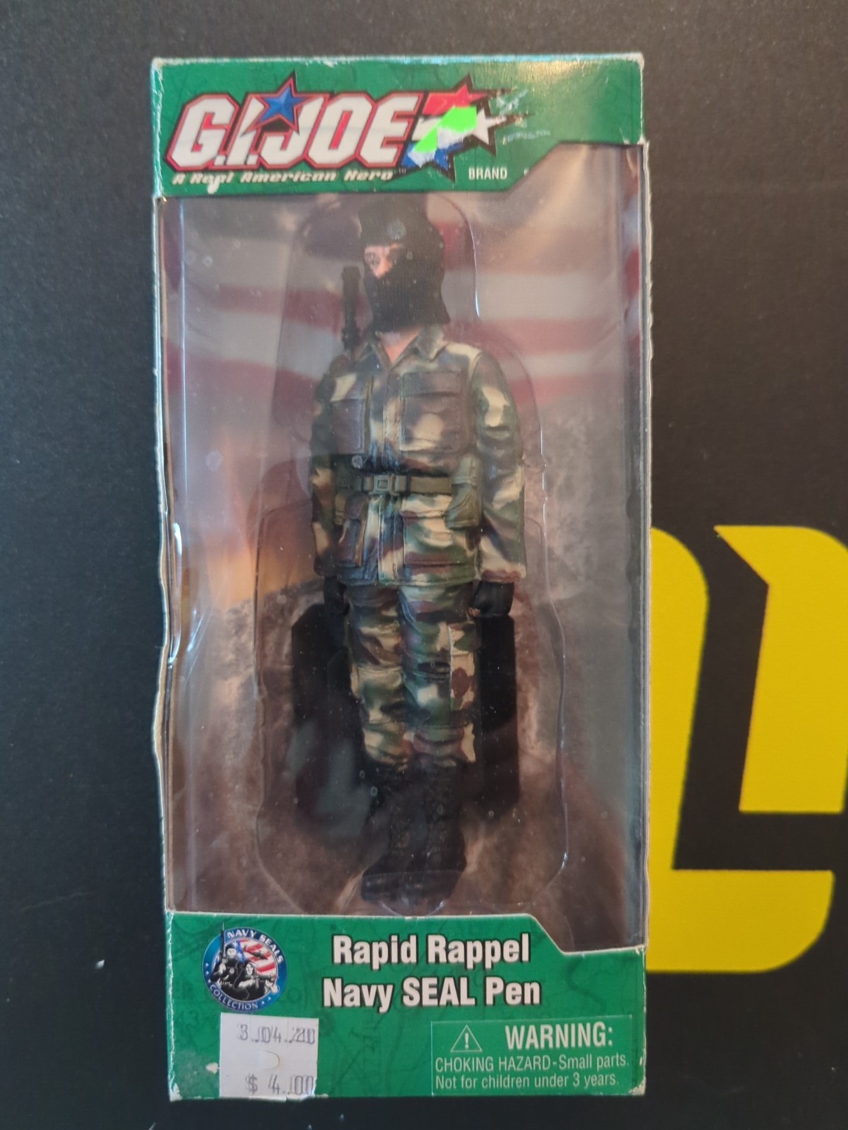 Vintage Toy GI Joe Rapid Rappel Navy Seal Figure Ink Pen 2003