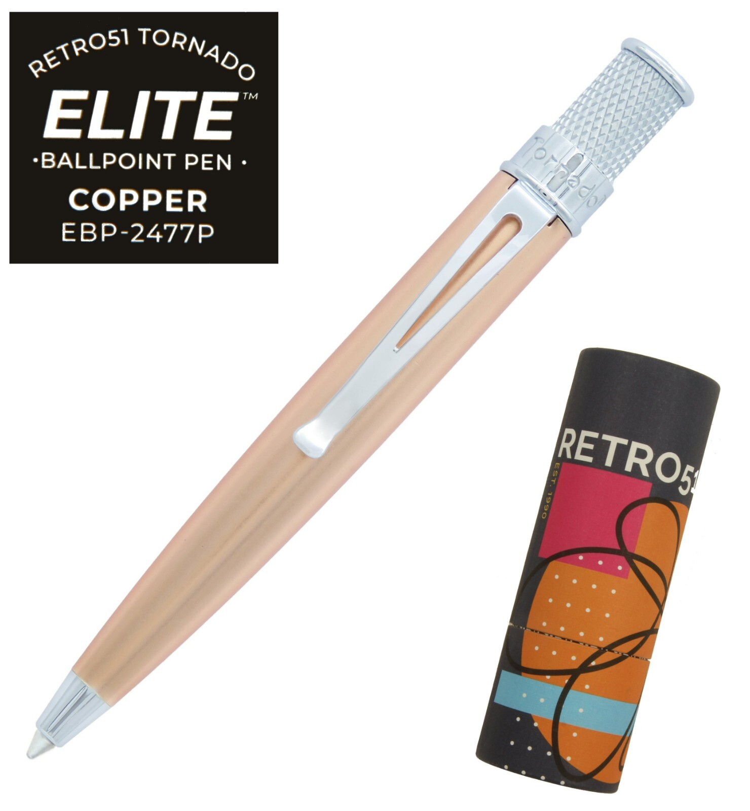 Retro 51 #EBP-2477PK / Copper Elite Series Twist Action Tornado Ballpoint