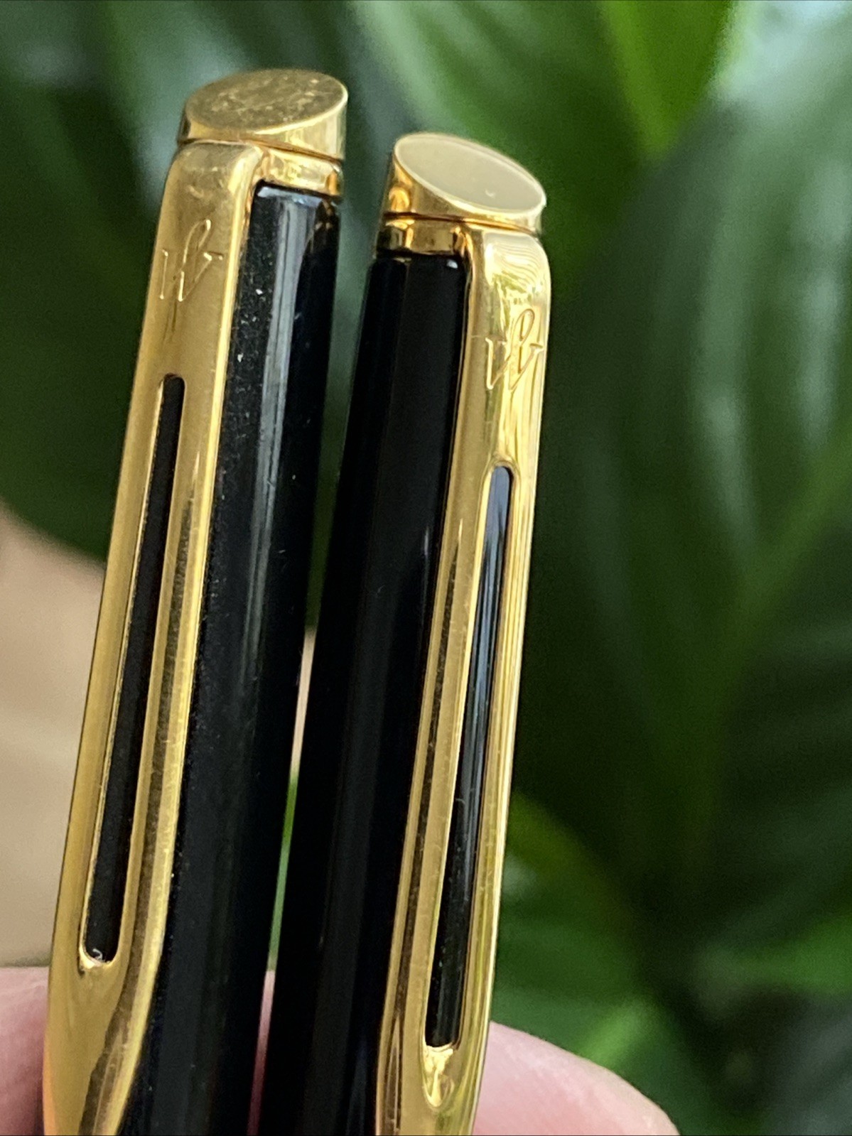 Vintage Waterman Hemisphere Black With Gold Trim Ballpoint & Pencil Set Paris