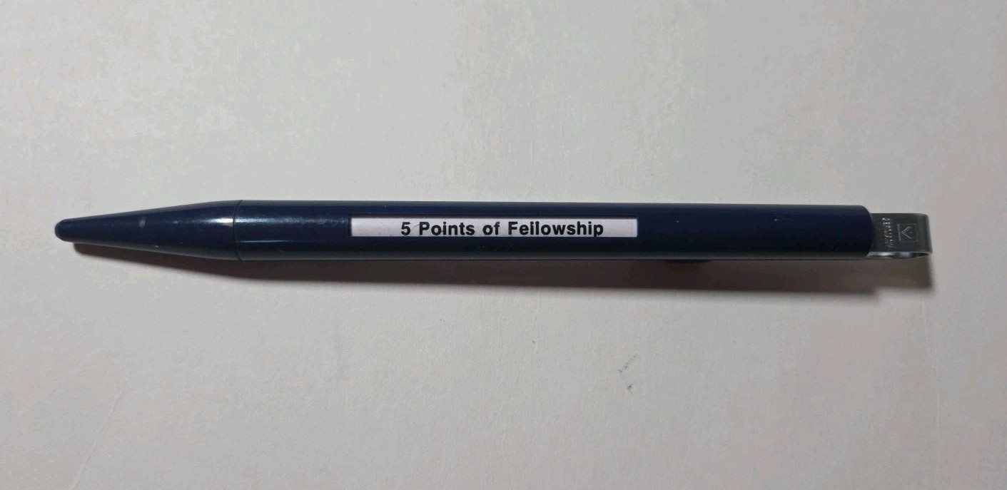 Vintage Masonic Ritual Ballpoint Pen 5 Points of Fellowship Germany