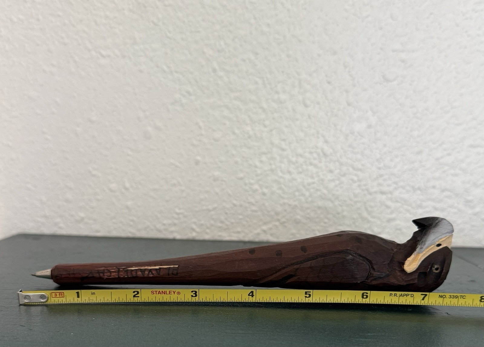 Brown Eagle Wood Carved and Painted Pen Mexico Playa Del Carmen Souvenir