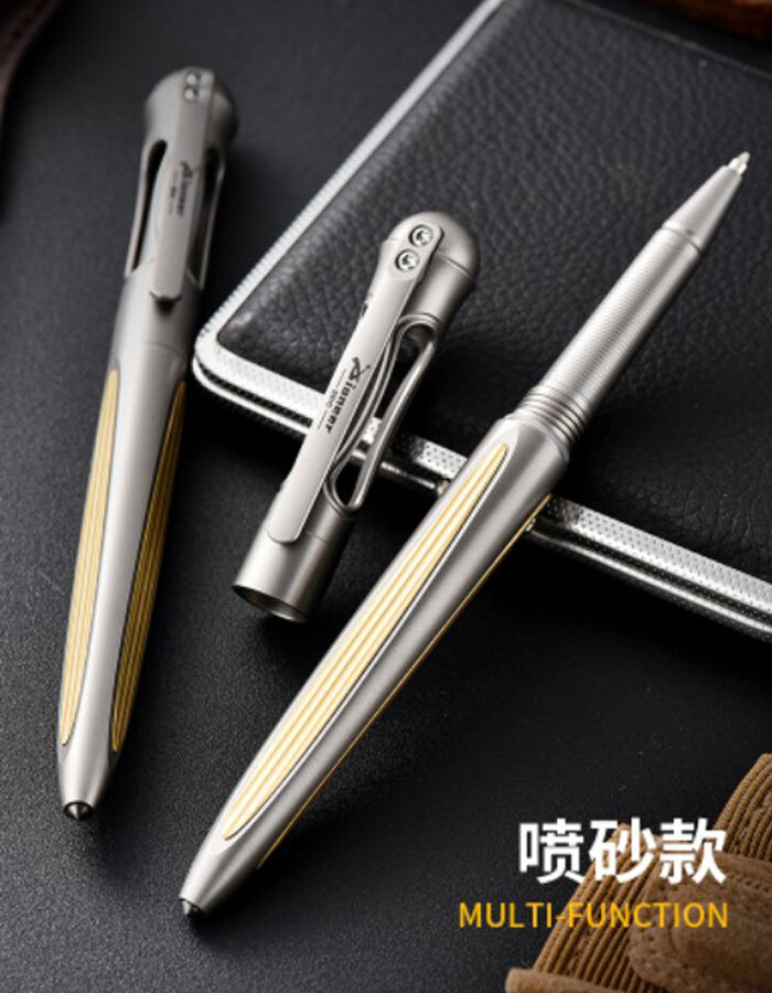 Practical Titanium Pocket Ballpoint Pen Signaturing Working Outdoor EDC Pen