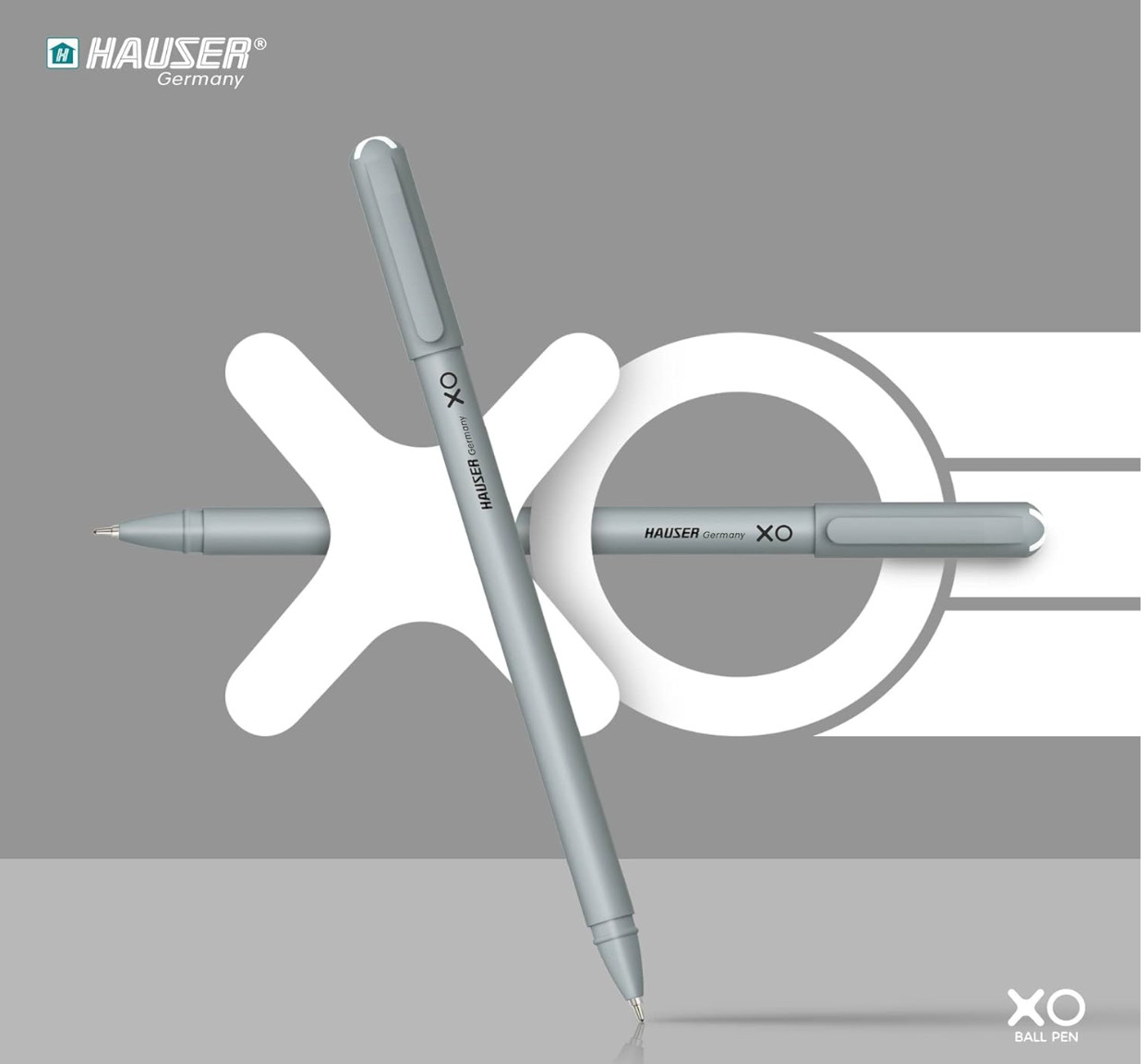 Hauser Germany XO 0.7mm Black Ball Pens Set of 10 Sleek Matt Finish